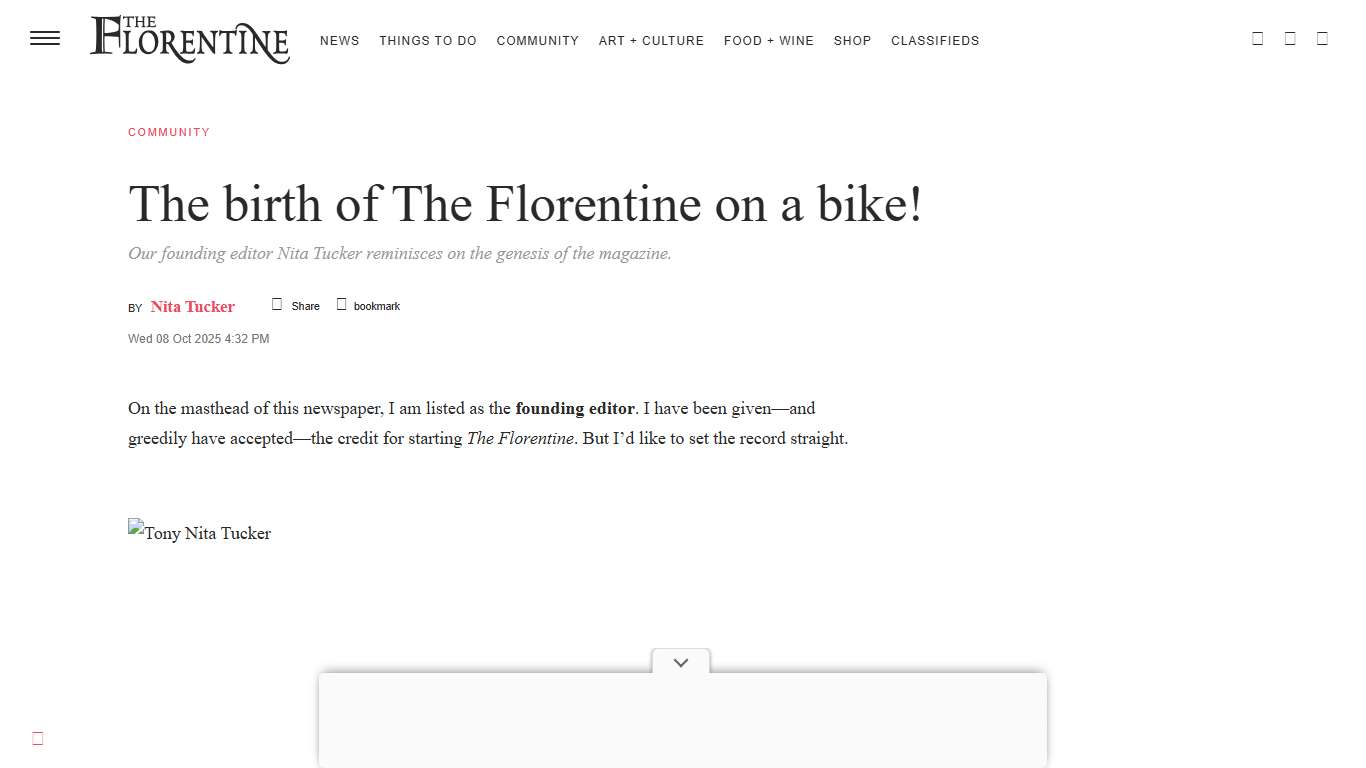 The birth of The Florentine on a bike! The Florentine The Florentine